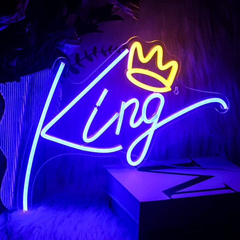 King with crown neon sign