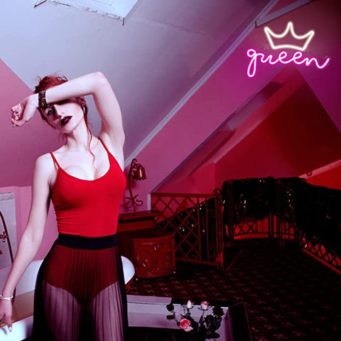 Queen with crown neon sign