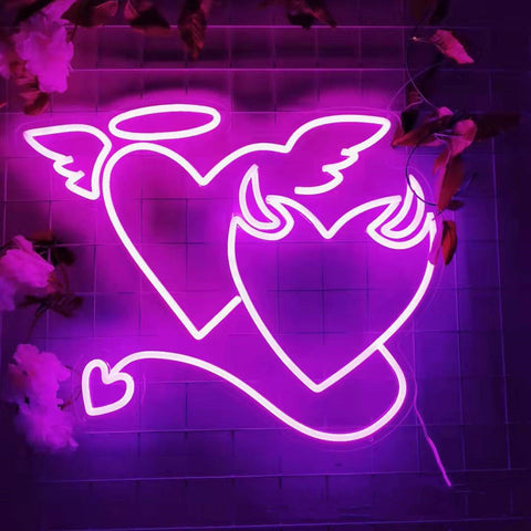 Angel and Devil Love LED Neon Sign