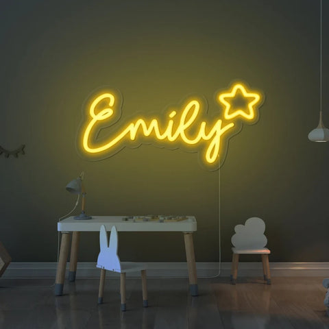 Custom Name Neon Sign With Star