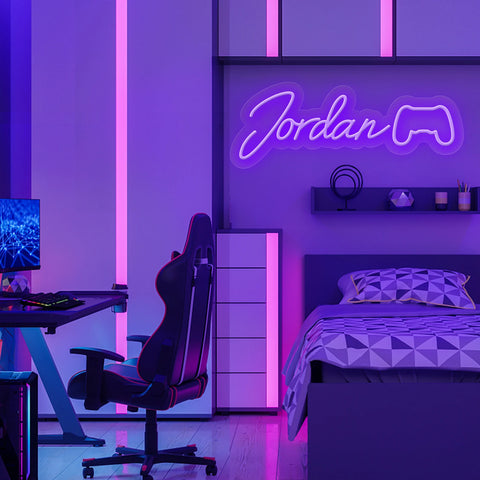Custom Name Neon Sign With Game Controller