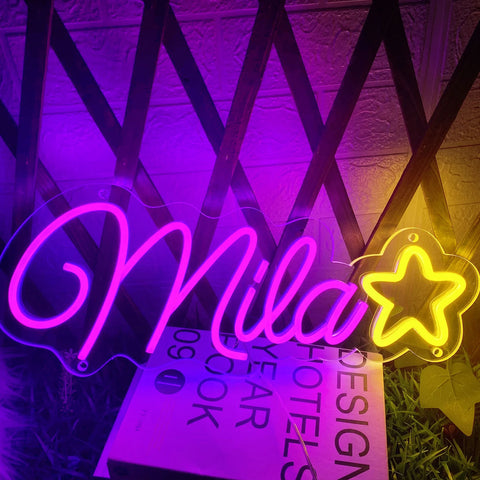 Custom Name Neon Sign With Star
